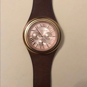 Rose Gold & Leather Michael Kors Watch